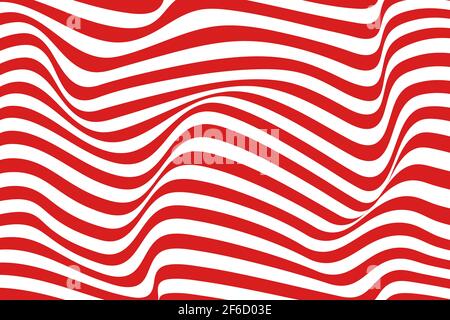 Trendy gewellter Hintergrund. Illustration des Streifenmusters mit optischer Illusion Stockfoto