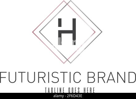 Moderne elegante Silber Rose Gold geometrische Buchstabe H Logo Vektor Vorlage einfach minimalistisch feminin editierbar EPS Stock Vektor