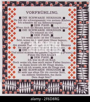 Koloman Moser - Frühjahr Abbildung Gedicht Rainer Mari Rilke 1901 Stockfoto