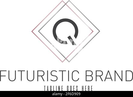 Moderne elegante Silber Rose Gold geometrische Buchstabe Q Logo Vektor Vorlage Geometrischer Luxus Einfache Minimalistische Feminine Initialen Stock Vektor