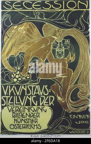 Koloman Moser - Plakat 5 Kunst Ausstellung Verband der österreichischen Künstler Secession 1899 Stockfoto