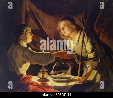 Matthias Stomer - Esau Verkauft Jacob Sein Geburtsrecht Mess Pottage Stockfoto