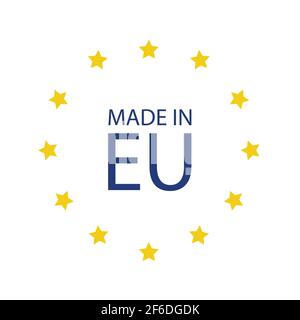 Made in EU-Symbol. Flagge der Europäischen Union in Zeichen gemacht, Symbol Stock Vektor