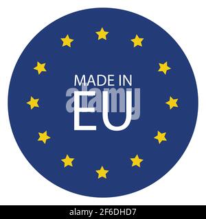 Made in EU-Symbol. Flagge der Europäischen Union in Zeichen gemacht, Symbol Stock Vektor