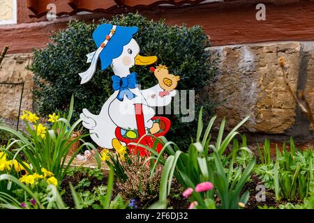 Ente beim traditionellen osterhasen von Herleshausen in Hessen Stockfoto