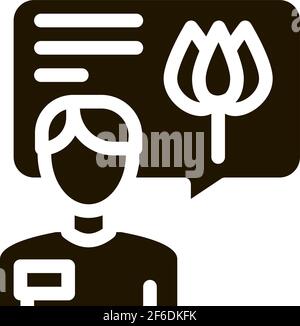 Blumengeschäft Verkäufer Berater Symbol Vektor Glyphe Illustration Stock Vektor