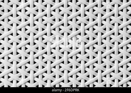 Weiß nahtlose abstrakte geometrische Korbmuster Textur Wand Hintergrund. Stockfoto