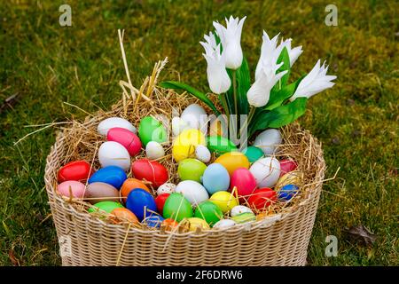 Ente beim traditionellen osterhasen von Herleshausen in Hessen Stockfoto