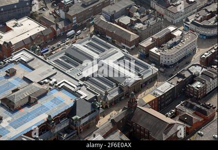 Luftaufnahme des Bolton Market Place Shopping Centre, Greater Manchester Stockfoto