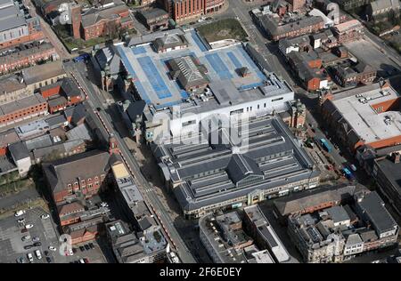 Luftaufnahme des Bolton Market Place Shopping Centre, Greater Manchester Stockfoto