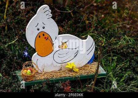 Ente beim traditionellen osterhasen von Herleshausen in Hessen Stockfoto