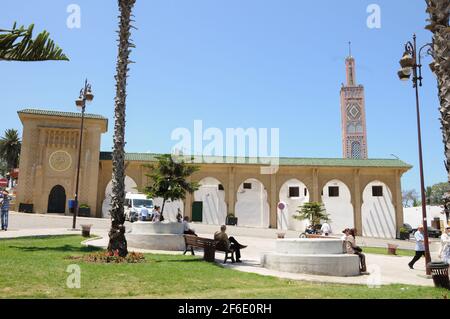 Die Fassade des Sidi Bou Abib Moschee in Tanger, Marokko Stockfoto