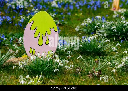 Ente beim traditionellen osterhasen von Herleshausen in Hessen Stockfoto