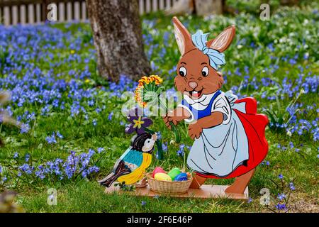 Der traditionelle osterhase von Herleshausen in Hessen Stockfoto