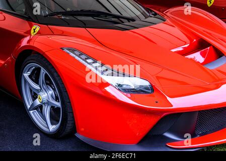 Red Ferrari La Ferrari Detailaufnahme Stockfoto