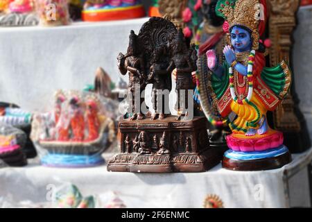 Navratri, Dassehra, Golu Idole auf dem Display Stockfoto