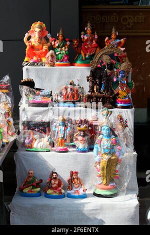 Navratri, Dassehra, Golu Idole auf dem Display Stockfoto