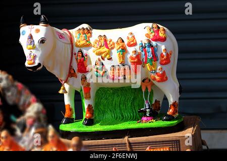 Navratri, Dassehra, Golu Idole auf dem Display Stockfoto