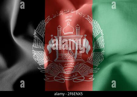3d-Rendering realistische wehende Seidenflagge Afghanistans Stockfoto