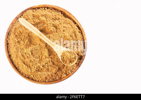 Weicher brauner dunkler Zucker unraffiniertes Zuckerrohr - Saccharum officinarum Stockfoto