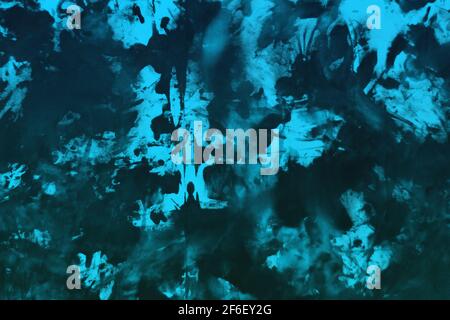 Kreative Vintage hellblau zufällig gemalte Leinwand, Stoff mit Farbflecken und Blots Textur für den Hintergrund verwenden. Stockfoto
