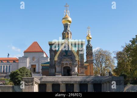 Russische Kapelle auf der Mathildenhöhe; Darmstadt Deutschland Stockfoto