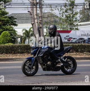Chiangmai, Thailand - März 4 2021: Private Racing Honda CBR Motorrad. Foto an der Straße Nr. 121 etwa 8 km von der Innenstadt von Chiangmai, thailand. Stockfoto
