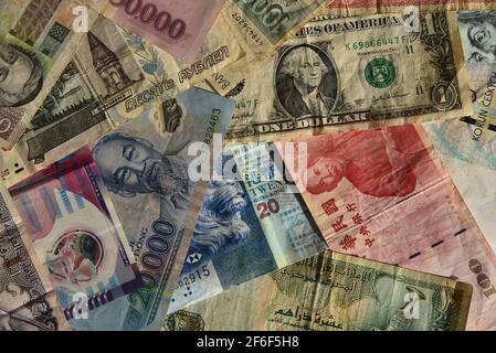 Ausländische Banknoten Stockfoto