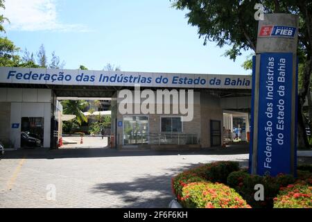 salvador, bahia, brasilien - 6. januar 2021: Sitz der Industriellenvereinigung des Staates Bahia, Fieb, in der Stadt Salvador. Stockfoto