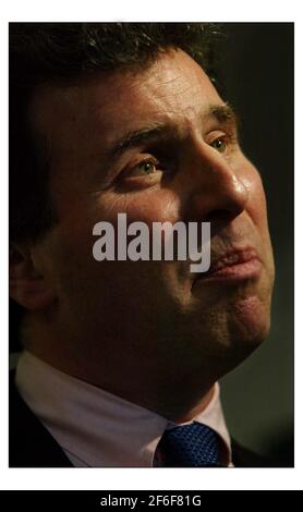 Oliver Letwin spricht im lewis Media Center in London Heute.PIC David Sandison 16/2/2004 Stockfoto