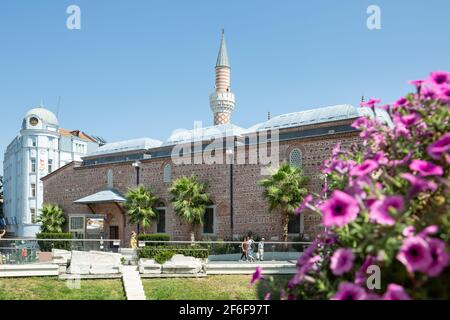 Blick auf die Dzhumaya-Moschee vom antiken Stadion von Philippolis, Plovdiv, Bulgarien Stockfoto