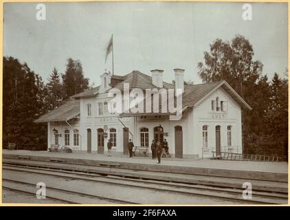 Bahnhof Åmot, später Åmotors. Stockfoto
