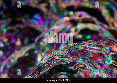 3D-Rendering von abstraktem Hintergrund, Corporate Design, Kurven und Wirbeln, bunten Verläufen, lebendigen Webtapeten Stockfoto