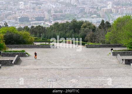 Stadt Braga in Portugal Landschaftsansicht von Sameiro Sanctuary Hügel Stockfoto