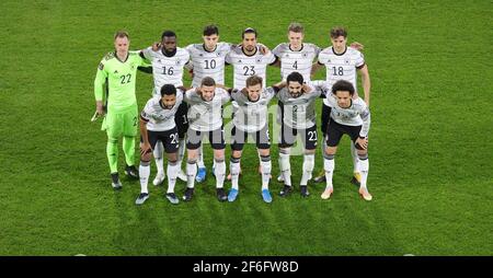 Duisburg, Deutschland. 31st Mär, 2021. firo: 31.03.2021 Fußball, Fußball: Landerspiel, Nationalmannschaft, WM-Qualifikation, WM-Qualifikation 2022, Deutschland, GER - Nord-Mazedonien Deutschland, mannschaftsfoto, Teamfoto Quelle: dpa/Alamy Live News Stockfoto