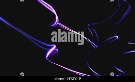 Bunte Faser Strings Bewegung Hintergrund 3d-Illustration Stockfoto