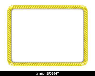 Rechteckiger Rahmen aus gelbem Seil. 3d-Bild Stockfoto