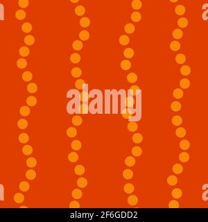Orangefarbene Farbtöne Wavy Uneven Vertikale Punkte Streifen auf orangefarbenem Hintergrund. Nahtlose Musterdatei mit hoher Auflösung. Stockfoto