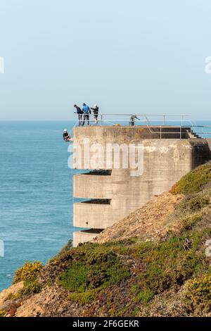 Marine Peilstand, Marinerichtungsauffindungsturm bei Battery Lothringen in Jersey Stockfoto