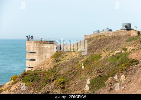 Marine Peilstand, Marinerichtungsauffindungsturm bei Battery Lothringen in Jersey Stockfoto