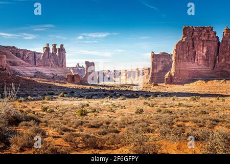 Arches National Park Utah, Park Avenue Trail Stockfoto