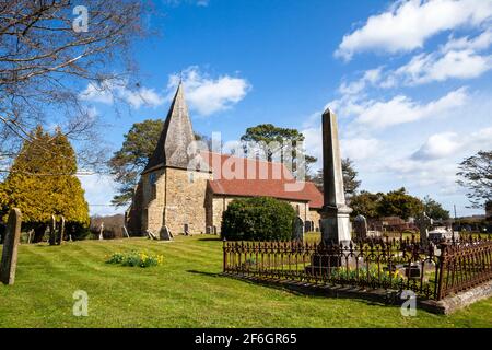 All Saint's Church, Mountfield, East Sussex, Großbritannien. Normannische Kirche. Stockfoto