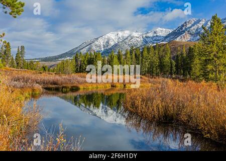 USA, Idaho, Sun Valley, bald Mountain of Snowy Mountains Stockfoto