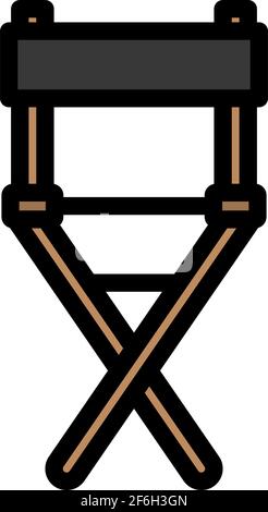 Symbol Für Den Director Chair. Editierbare Fett Formatigte Kontur Mit Farbfüllungsdesign. Vektorgrafik. Stock Vektor