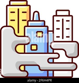 City Life RGB-Farbsymbol Stock Vektor