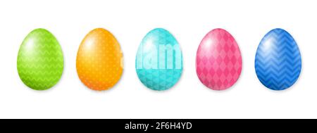 Frohe Ostern Set von Eiern Stock Vektor