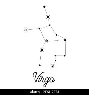 Sternzeichen in Form eines Sternbildes am Himmel. Sterne und Linien. Stock Vektor