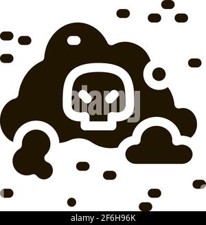 Geruch Geruch Rauch Symbol Vektor Glyphe Illustration Stock Vektor