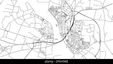 Städtischer Vektor Stadtplan von Nykobing falster, Dänemark Stock Vektor