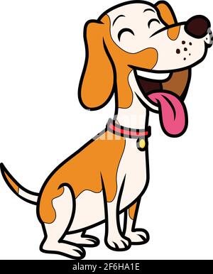 Cartoon Hund sitzend Vektor llustration isoliert auf weißem Hintergrund Stock Vektor